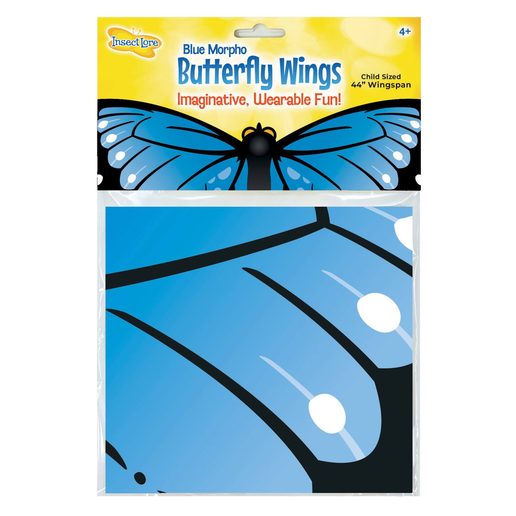 Insect Lore 44" x 20" Blue Dress-Up Morpho Butterfly Wings